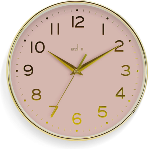 Acctim Rand 20cm Small Pink Dial Foil Embossed Numbers Quartz Wall Clock 22988 Acctim Rand 20cm Small Pink Dial Foil Embossed Numbers Quartz Wall Clock 22988