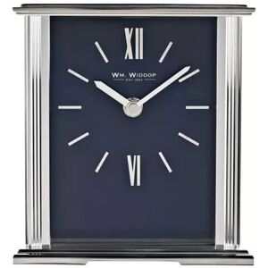 W M WIDDOP William Widdop Silver Mantel Clock Navy Dial - Rectangular, Quartz Movement, Gla W M WIDDOP William Widdop Silver Mantel Clock Navy Dial - Rectangular, Quartz Movement, Gla