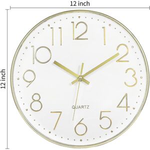 Unbranded (gold) Wall Clock 12-inch Silent Non-ticking Wall Clock Unbranded (gold) Wall Clock 12-inch Silent Non-ticking Wall Clock
