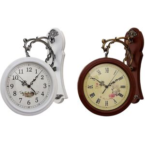 Unbranded (Red Wood) Double Sided Wall Clock Study Living Room Indoor Outdoor Station Cloc Unbranded (Red Wood) Double Sided Wall Clock Study Living Room Indoor Outdoor Station Cloc