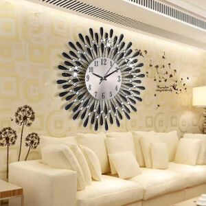Unbranded Wall Clocks Black 3d Large Diamante Beaded Crystal Jeweled Wall Clock Unbranded Wall Clocks Black 3d Large Diamante Beaded Crystal Jeweled Wall Clock
