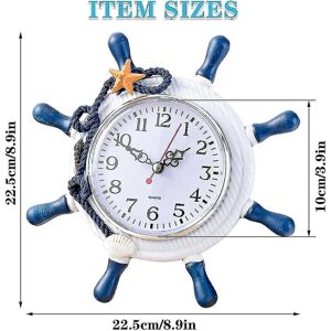 Unbranded Wheel Wall Clock Decoration, Hanging Ship Wheel Clock, Mediterranean Style Ancho Unbranded Wheel Wall Clock Decoration, Hanging Ship Wheel Clock, Mediterranean Style Ancho