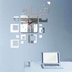 GreenZech (Silver) DIY Wall Clock 3D Crystal Mirror Living Room Office Sticker Home Modern GreenZech (Silver) DIY Wall Clock 3D Crystal Mirror Living Room Office Sticker Home Modern