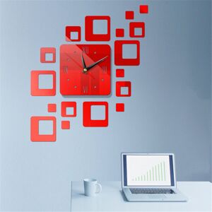 GreenZech (Red) DIY Wall Clock 3D Crystal Mirror Living Room Office Sticker Home Modern GreenZech (Red) DIY Wall Clock 3D Crystal Mirror Living Room Office Sticker Home Modern