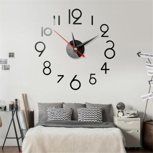 GreenZech (Black) DIY Wall Clock 3D Surface Mirror Numerals Room Office Sticker Home Moder GreenZech (Black) DIY Wall Clock 3D Surface Mirror Numerals Room Office Sticker Home Moder