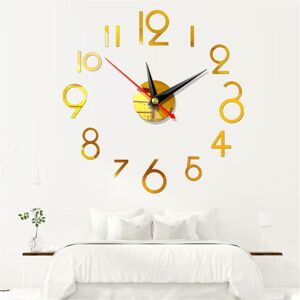 GreenZech (Dark Golden) DIY Wall Clock 3D Surface Mirror Numerals Room Office Sticker Home GreenZech (Dark Golden) DIY Wall Clock 3D Surface Mirror Numerals Room Office Sticker Home