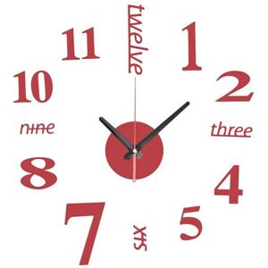 GreenZech (Red) DIY Mini Modern Art Mirror Wall Clock 3D Sticker Design Home Office Room D GreenZech (Red) DIY Mini Modern Art Mirror Wall Clock 3D Sticker Design Home Office Room D