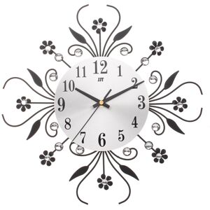 GreenZech (Black) Large 3D Luxury Wall Clock Metal Modern Art Diamonds Flower Home Room De GreenZech (Black) Large 3D Luxury Wall Clock Metal Modern Art Diamonds Flower Home Room De