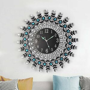 GreenZech Large Modern 3D Crystal Wall Clock Luxury Round Dial Black Drops Home Office GreenZech Large Modern 3D Crystal Wall Clock Luxury Round Dial Black Drops Home Office