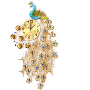 GreenZech Simple European Fashion Peacock Wall Clock Sitting Room Bedroom Creative Art Wal GreenZech Simple European Fashion Peacock Wall Clock Sitting Room Bedroom Creative Art Wal