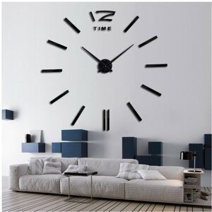 GreenZech (Black) Modern DIY Wall Clock Large Frameless 3D Wall Clock Mirror Stickers Sile GreenZech (Black) Modern DIY Wall Clock Large Frameless 3D Wall Clock Mirror Stickers Sile