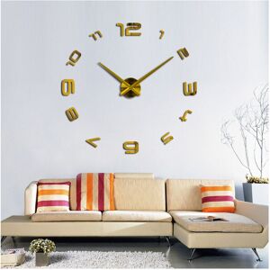 GreenZech (Gold) Large DIY 3D Wall Clock Home Decor Mirror Sticker Art Decorative Clock GreenZech (Gold) Large DIY 3D Wall Clock Home Decor Mirror Sticker Art Decorative Clock