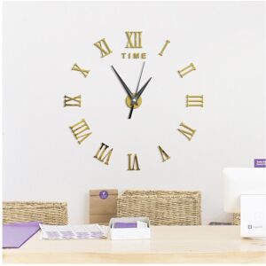 GreenZech (Gold) Large 3D DIY Wall Clock Roman Numerals Clock Frameless Mirror Surface Wal GreenZech (Gold) Large 3D DIY Wall Clock Roman Numerals Clock Frameless Mirror Surface Wal