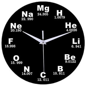 GreenZech (Black) Creative Chemical Element Table Wall Clock 3D Wall Clock For Home Office GreenZech (Black) Creative Chemical Element Table Wall Clock 3D Wall Clock For Home Office