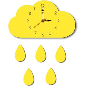 GreenZech (Yellow) Cloud Wall Clock Home Cartoon Living Room Creative Wall Clock GreenZech (Yellow) Cloud Wall Clock Home Cartoon Living Room Creative Wall Clock