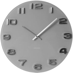 Karlsson Vintage Round Glass Wall Clock, Grey,35cm Karlsson Vintage Round Glass Wall Clock, Grey,35cm