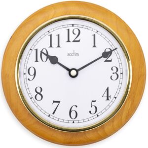 Acctim Maine Wall Clock Quartz Wood Frame Gold Bezel Cherry 20cm 24170 Acctim Maine Wall Clock Quartz Wood Frame Gold Bezel Cherry 20cm 24170