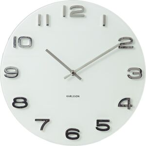 Karlsson Vintage Round Glass Wall Clock, White Karlsson Vintage Round Glass Wall Clock, White