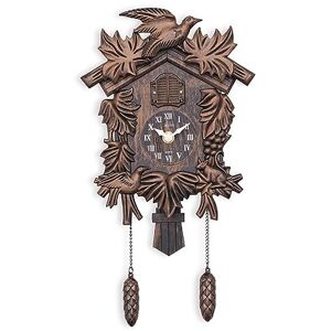 Acctim Hamburg Cuckoo Pendulum Wall Clock, Black Brown Acctim Hamburg Cuckoo Pendulum Wall Clock, Black Brown