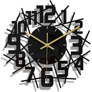 Unbranded (As show, One size) Diy Black Round Frame Wall Clock Silent Modern Design Wall C Unbranded (As show, One size) Diy Black Round Frame Wall Clock Silent Modern Design Wall C