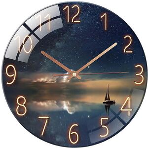 Unbranded (As show, One size) 30cm Tempered Glass Silent Wall Clock - For Living Room, Kit Unbranded (As show, One size) 30cm Tempered Glass Silent Wall Clock - For Living Room, Kit