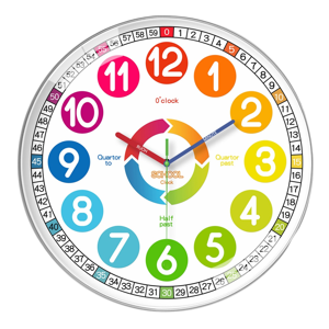 Unbranded Kids Wall Clock - Non-Ticking, Battery-Operated Time Teaching Clock Unbranded Kids Wall Clock - Non-Ticking, Battery-Operated Time Teaching Clock