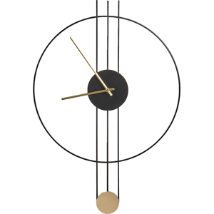Beliani Wall Clock ANNIVIERS 44 cm Metal Black Beliani Wall Clock ANNIVIERS 44 cm Metal Black