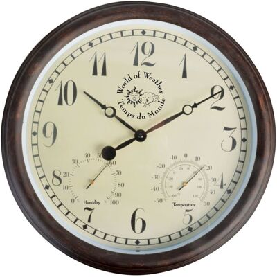 VidaXL Esschert Design Station Clock with Thermo-Hygrometer 30.5 cm Outdoor TF008 VidaXL Esschert Design Station Clock with Thermo-Hygrometer 30.5 cm Outdoor TF008