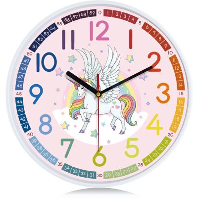 Lafocuse 12 Inch Silent Telling Time Teaching Clock,Learning Pink Wall Clock for Lafocuse 12 Inch Silent Telling Time Teaching Clock,Learning Pink Wall Clock for