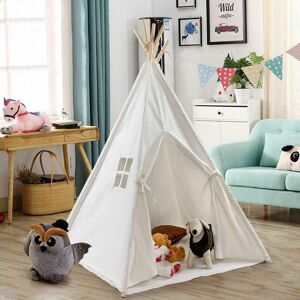 Ezi-Tech Canvas Kids Teepee Tent Baby Indoor Outdoor Play House (White) Ezi-Tech Canvas Kids Teepee Tent Baby Indoor Outdoor Play House (White)