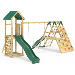 (Hayes Green) Rebo Wooden Climbing Frame with Swings, 6 & 8ft Slides and Climbin (Hayes Green) Rebo Wooden Climbing Frame with Swings, 6 & 8ft Slides and Climbin