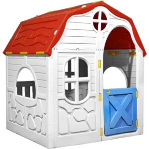 vidaXL Kids Foldable Playhouse with Working Door and Windows Kid Cottage House vidaXL Kids Foldable Playhouse with Working Door and Windows Kid Cottage House