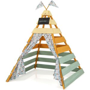 Costway Wooden Play Tent Indoor Kids Teepee Tent Triangle Hideaway Playhouse Costway Wooden Play Tent Indoor Kids Teepee Tent Triangle Hideaway Playhouse