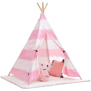 Ezi-Tech Canvas Kids Teepee Tent Baby Indoor Outdoor Play House (Pink Stripes) Ezi-Tech Canvas Kids Teepee Tent Baby Indoor Outdoor Play House (Pink Stripes)