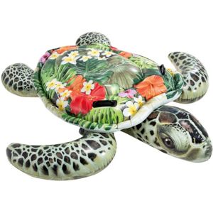 Intex Multicolored Vinyl Inflatable Sea Turtle Ride-On Pool Float Pack of 1 Intex Multicolored Vinyl Inflatable Sea Turtle Ride-On Pool Float Pack of 1