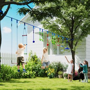 AIYAPLAY 10-Piece Zip Line for Kids, for Outdoor, Garden, Multicoloured AIYAPLAY 10-Piece Zip Line for Kids, for Outdoor, Garden, Multicoloured