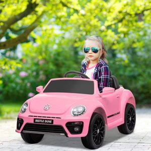 AIYAPLAY Volkswagen Beetle Licensed 12V Ride on Car w/ Remote Control, Pink AIYAPLAY Volkswagen Beetle Licensed 12V Ride on Car w/ Remote Control, Pink