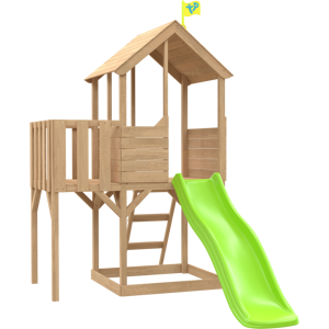 TP TOYS Treehouse Wooden Play Tower, with Wavy Slide & Wooden Balcony - FSC certified TP TOYS Treehouse Wooden Play Tower, with Wavy Slide & Wooden Balcony - FSC certified