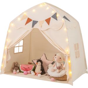 Costway Kids Play Tent Indoor & Outdoor Extra Large Playhouse Tent-Beige Costway Kids Play Tent Indoor & Outdoor Extra Large Playhouse Tent-Beige