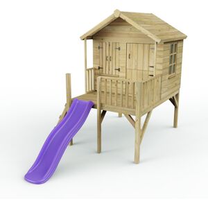 (Nightingale, Purple) Rebo 5FT x 5FT Childrens Wooden Garden Playhouse on Deck w (Nightingale, Purple) Rebo 5FT x 5FT Childrens Wooden Garden Playhouse on Deck w