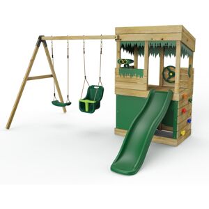(Zion - Swings, Den, Adventure) Rebo Wooden Lookout Tower Playhouse with 6ft Sli (Zion - Swings, Den, Adventure) Rebo Wooden Lookout Tower Playhouse with 6ft Sli