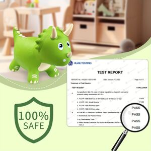 MDSRJONE (Green) Durable Inflatable Triceratops Bouncy Hopper Toy Soft Edges, Indoor/Ou MDSRJONE (Green) Durable Inflatable Triceratops Bouncy Hopper Toy Soft Edges, Indoor/Ou