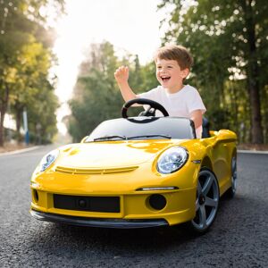 (Yellow) AIYAPLAY Electric Car for Kids 12V Licensed RUF GT for 3-5 Years (Yellow) AIYAPLAY Electric Car for Kids 12V Licensed RUF GT for 3-5 Years