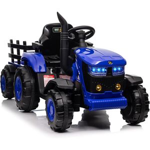Unbranded Kids Ride on Tractor with LED, Remote Control, Detachable Trailer Blue Unbranded Kids Ride on Tractor with LED, Remote Control, Detachable Trailer Blue