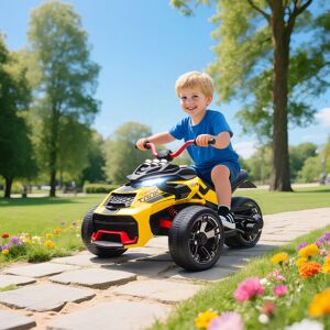 AIYAPLAY 12V Kids Electric Ride On Car, Battery Powered Ride On ATV, Yellow AIYAPLAY 12V Kids Electric Ride On Car, Battery Powered Ride On ATV, Yellow