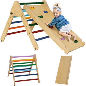 AIYAPLAY Toddler Climbing Frame, Wooden Indoor Pikler Triangle Set AIYAPLAY Toddler Climbing Frame, Wooden Indoor Pikler Triangle Set