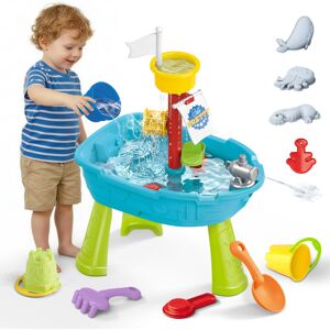 deAO Toys Kids Sand & Water Play Table with Accessories Outdoor Sensory Activity Table deAO Toys Kids Sand & Water Play Table with Accessories Outdoor Sensory Activity Table