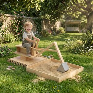AIYAPLAY Wooden Sandbox with Digger 360 Swivel Seat AIYAPLAY Wooden Sandbox with Digger 360 Swivel Seat