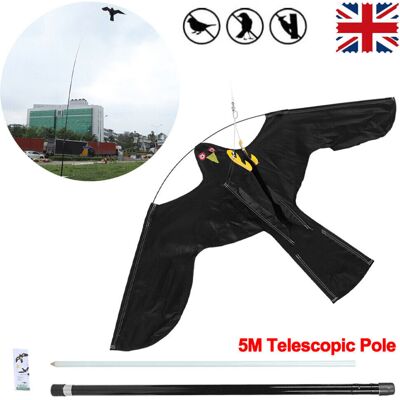 BGHONE Flying Hawk Kite Realistic Garden Bird Repeller Scarer with 4m Telescopic Pole BGHONE Flying Hawk Kite Realistic Garden Bird Repeller Scarer with 4m Telescopic Pole