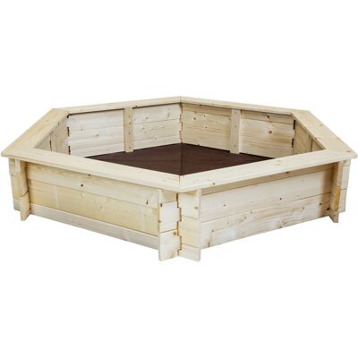 Charles Bentley Kids Children Outdoor Hexagonal FSC Wood Sand Pit Box Play Charles Bentley Kids Children Outdoor Hexagonal FSC Wood Sand Pit Box Play